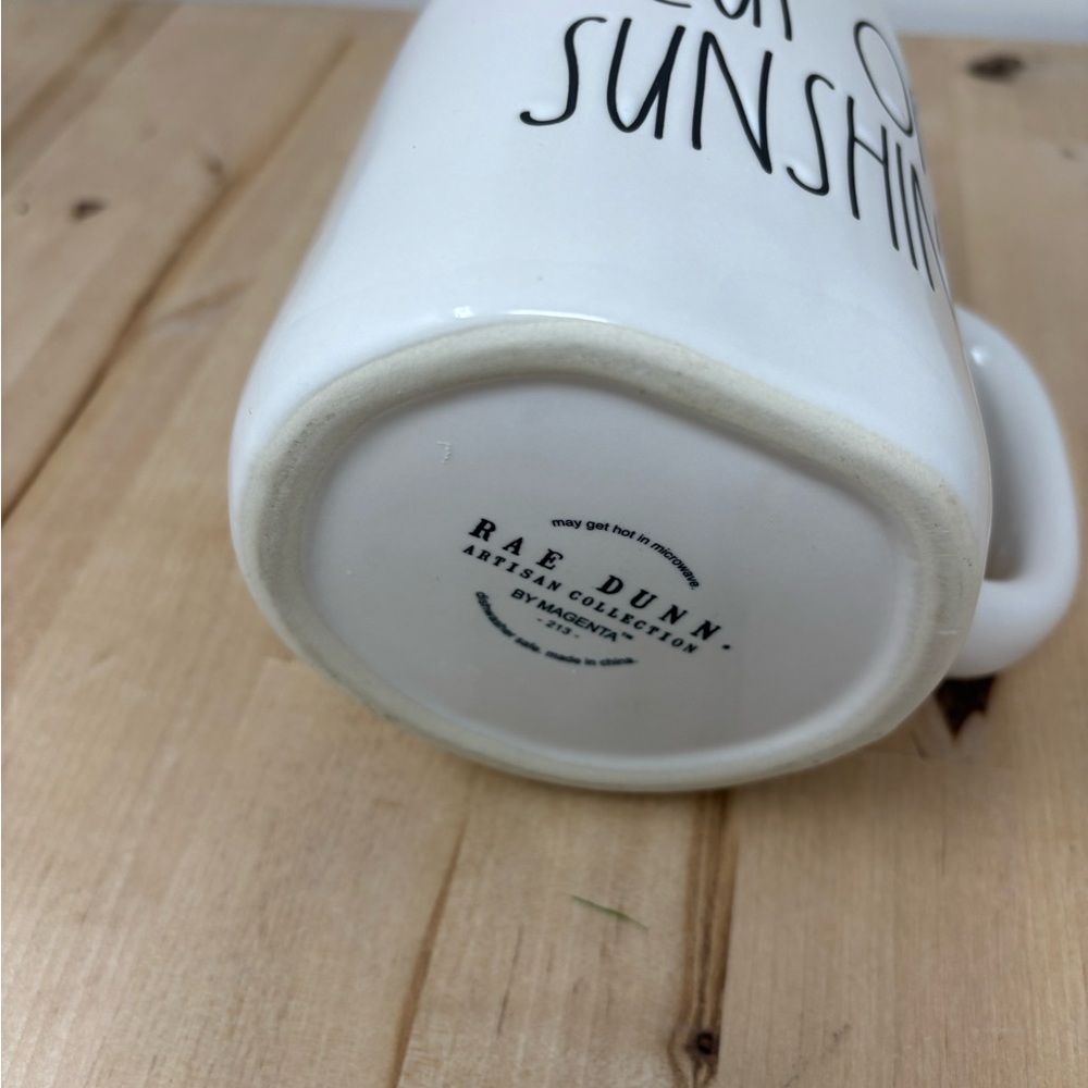 Rae Dunn CUP OF SUNSHINE Mug White Double Sided Yellow Inside Lemon Decor New - Picture 4 of 4